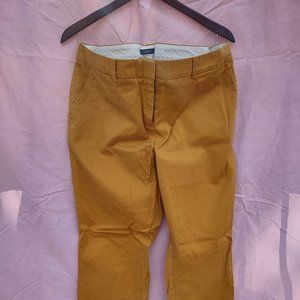 Lands End chino mid rise straight leg yellow pants women's size 14P